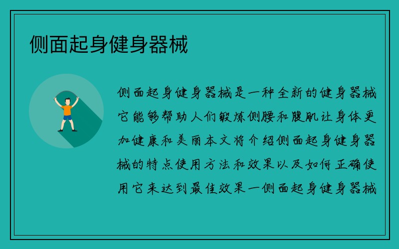 侧面起身健身器械