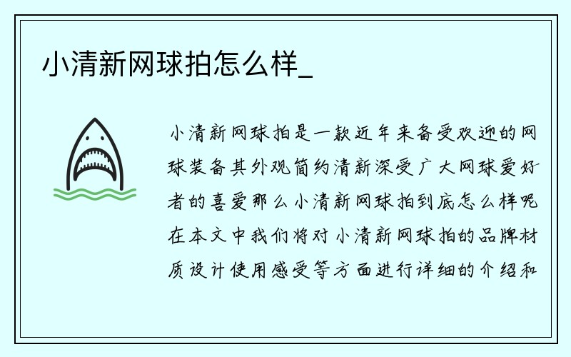 小清新网球拍怎么样_