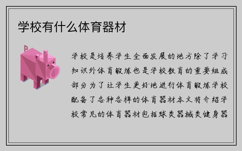 学校有什么体育器材