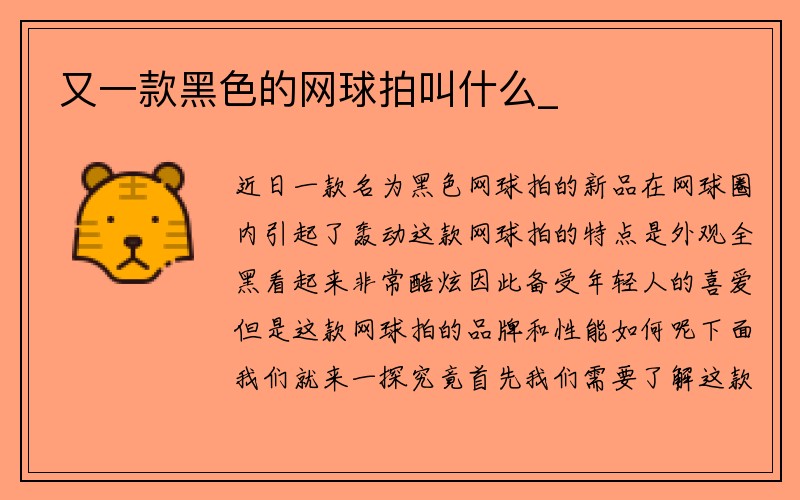 又一款黑色的网球拍叫什么_