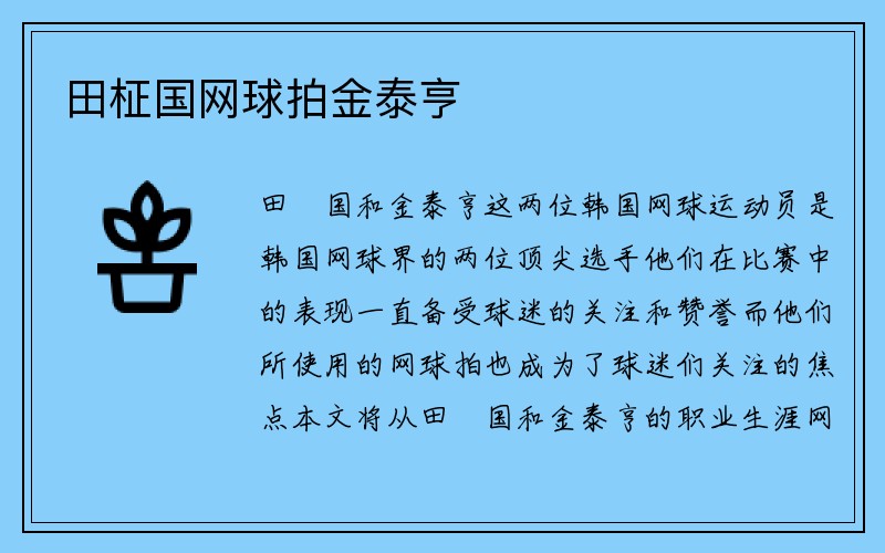 田柾国网球拍金泰亨