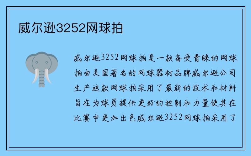 威尔逊3252网球拍