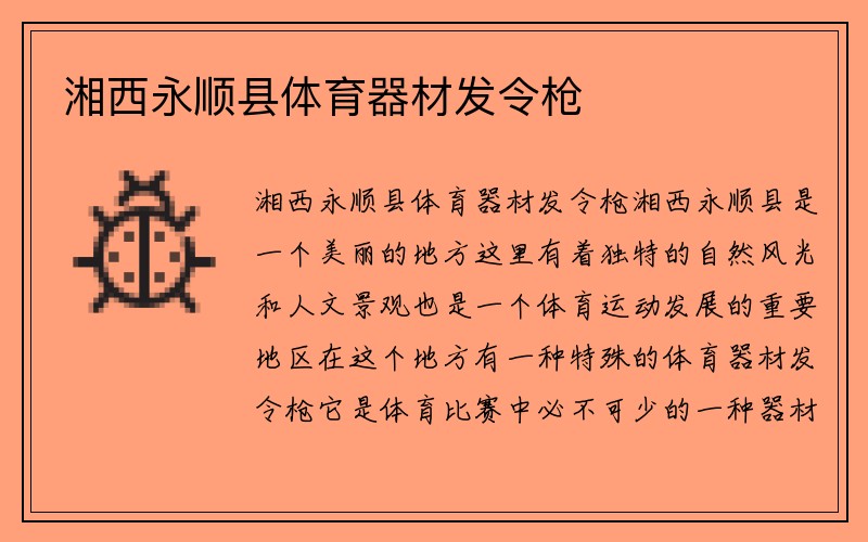 湘西永顺县体育器材发令枪