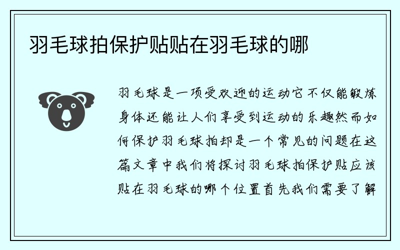 羽毛球拍保护贴贴在羽毛球的哪